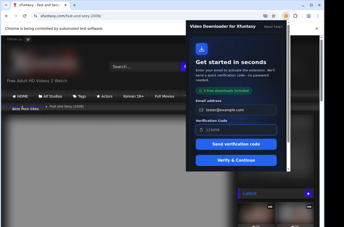 Xfuntaxy Video Downloader browser extension screenshot 4